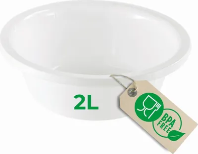 Produktbild von Novaliv Spülschüssel Rund 2L, D24 cm, Weiß, BPA-frei & Spülmaschinenfest – Ideal für Küche und Camping, kleine Rundschüssel, Plastikschüssel klein, Waschschüssel klein, Plastic bowl