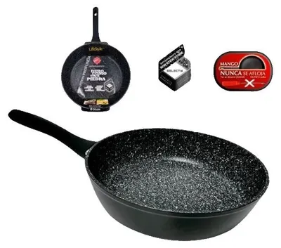 Productafbeelding van Koekenpan, antiaanbaklaag, geschikt voor inductiekookplaten, zwart, 50*30.5*5.5 cm