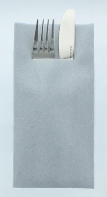 Produktbild von Airlaid Besteckservietten Grau, 40 x 40 cm, 75 Stück - Mank