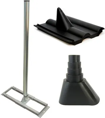 Produktbild von PremiumX PROFI X100-48 Dachsparrenhalter Stahl Sparrenhalter für SAT-Antenne Frankfurter Dachabdeckung Manschette schwarz