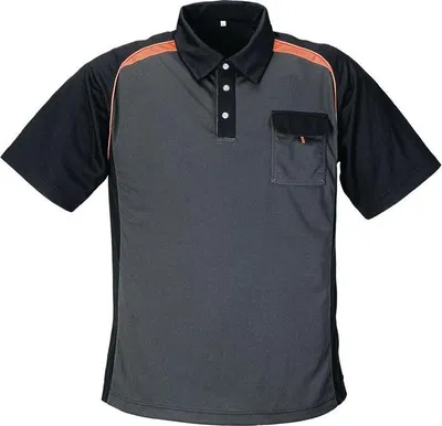 Productafbeelding van Poloshirt, donkergrijs/oranje, maat M