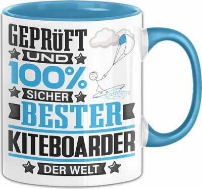 Produktbild von Kiteboarder Geschenk Lustiger Spruch für Kiteboarder Geschenkidee Bester Kiteboarder Der Welt (Blau)