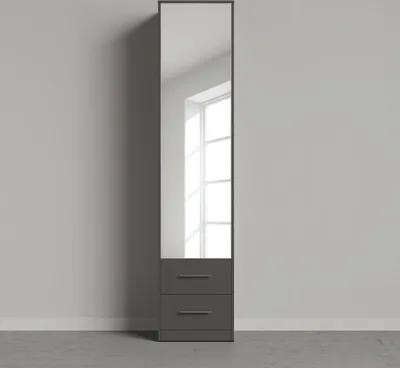 Produktbild von SMARTBett Spiegelschrank Kleiderschrank mit Spiegeltür 50cm Anthrazit/Anthrazit