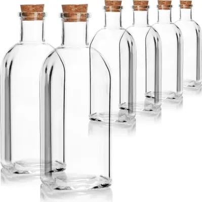 Produktbild von COM-FOUR® 6x Glasflasche 500 ml mit Korken - leere Flasche mit Korkenverschluss