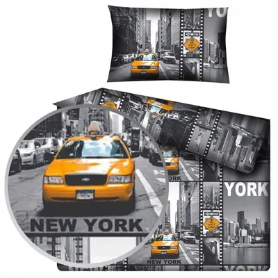 Obrázek produktu pro Designpremium Povlečení New York tmavě šedé 100x135 cm