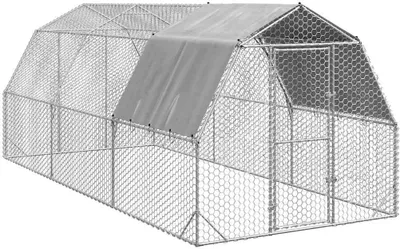 Obrázok produktu pre Kurací výbeh so strechou 2,5x6x2,25 m Pozinkovaná oceľ