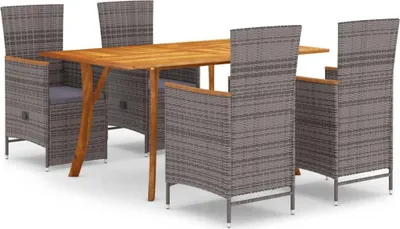Produktbild von vidaXL 5-tlg. Garten-Essgruppe Grau