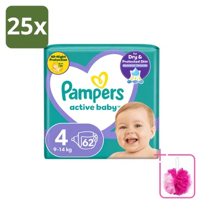 Immagine prodotto di 25 pannolini Pampers Active Baby, taglia 4 (9-14 kg) - confezione risparmio - 25 pezzi
