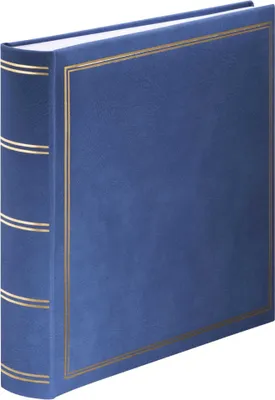 Album Fotografico Hama London Super Jumbo - 80 Pagine, Formato 34x35cm, Blu Con Finiture Oro