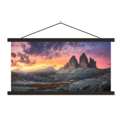 Produktbild von MuchoWow® Textilposter Felsen - Berg - Sonnenuntergang - Landschaft 120x60 cm mit schwarzem Rahmen - Dekoration Schlafzimmer
