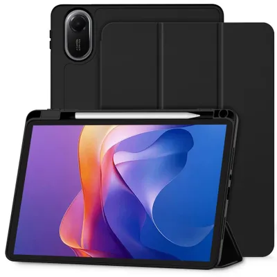 Produktbild von Techsuit – Flex Trifold-Hülle mit Standfunktion und Stifthalter für Xiaomi Redmi Pad 2 – schwarz