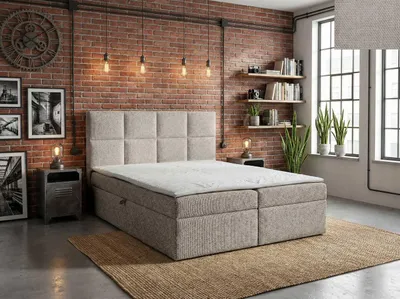 Produktbild von Boxspringbett TIVOLI Nordelo Flow 01 hellgrau  - 180x200 - modern, mit Topper und Bettkasten