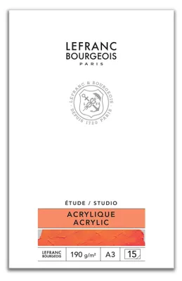 Produktbild von Lefranc Bourgeois 301339 Studio Acrylmalblock 15 Blatt - A4, 190 g/m² mit Leinwa