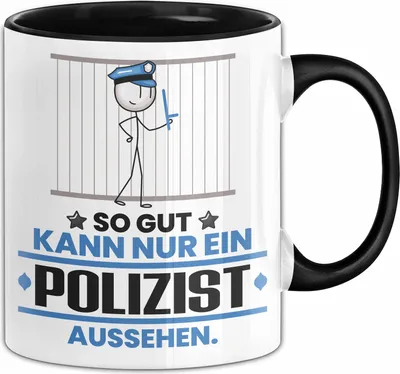 Produktbild von Polizist Geschenk Tasse So Gut Kann Nur Ein Polizist Aussehen Geschenkidee Kaffee-Becher (Schwarz)