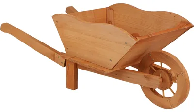 Produktbild von Blumentopf-Motivrad aus Naturholz 73 x 31 x 28 cm