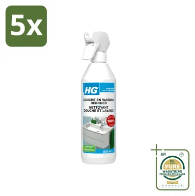 Produktbild von 5 x HG Bad- und Duschreiniger Extra Glanz - 500 ml - Vorratspackung - 5 Stücke