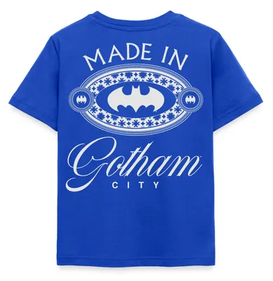 Produktbild von Spreadshirt Batman  Gotham City Logo Kinder T-Shirt, 98/104 (3-4 Jahre), Royalblau