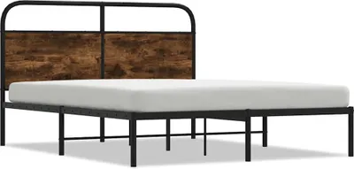 Produktbild von vidaXL Bettgestell ohne Matratze 120x200 cm Räuchereiche Holzwerkstoff