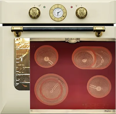 Produktbild von Kaiser Herd Set EH 6432 ElfBE Retro Einbaubackofen 68L Drehspieß Selbstreinigung +KCT 6185 RotEm Autarkers High Light Glaskeramik Kochfeld 60cm