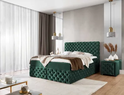 Produktbild von YOURHOUSE24 Boxspringbett Castel (Bonell-Matratze und Topperr), mit zwei Bettkästen (Farbe: Ikoo 13, Größe: 180x200 cm)