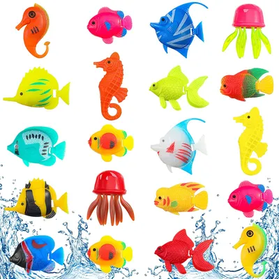 Produktbild von Weewooday 20 Stücke Bewegliche Künstliche Fische Plastik Schwimmende Fische Lebe