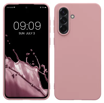 Produktbild von kwmobile Hülle für Samsung Galaxy A56 5G TPU Case - Handyhülle unterstützt kabelloses Laden, flexible Schutzhülle, gummiertes Cover in Altrosa matt