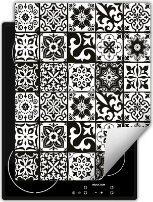Produktbild von DarHaus Herdabdeckplatte Einteilig Küche Abdeckplatte für Glaskeramikkochfeld Abdeckung Induktionskochfeld Aufrollbare Matte 40x52 cm, schwarz - Mosaik