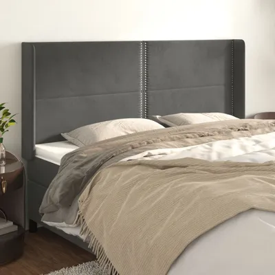 Produktbild von The Living Store Kopfteil mit Ohren Dunkelgrau 163x16x118/128 cm Samt
