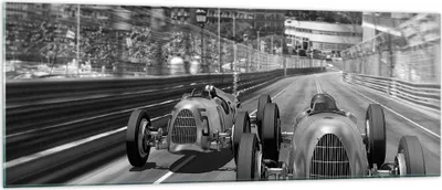 Produktbild von Bilder auf glas - Einteilig - Formel 1 Retro - 140x50cm - Glasbilder - Wandbilder - Bilder - zum Aufhängen bereit - Wanddekoration aus Glas - Glas Bilder - Wandbild auf Glas - GAB140x50-4843