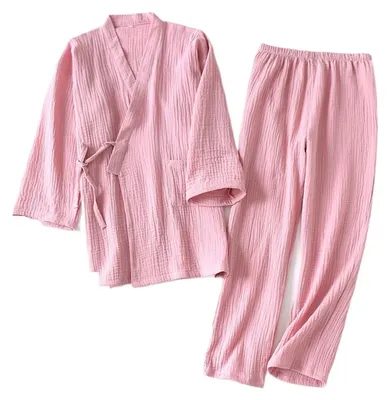 Immagine prodotto di Completo pigiama in stile kimono da donna, in cotone