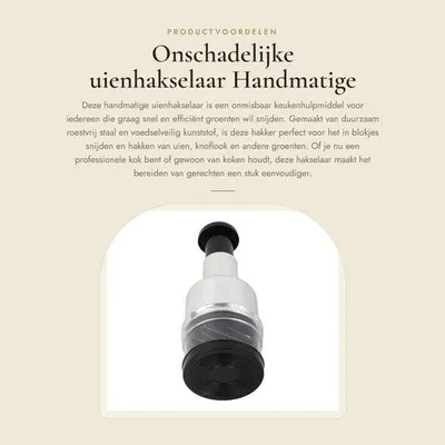 Produktbild von Manuelle Gemüsehacker - Edelstahl - Multifunktional - Gemüseschneider - Einfach zu bedienen - Langlebiges Material - Gemüsemühle
