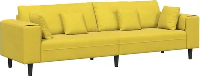Produktbild von vidaXL Sofa mit Kissen Gelb 250 x 77 x 76 cm Samt