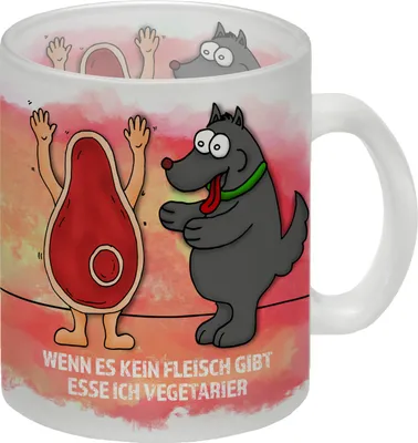 Produktbild von Wenn es kein Fleisch mehr gibt esse ich Vegetarier Glas Tasse mit