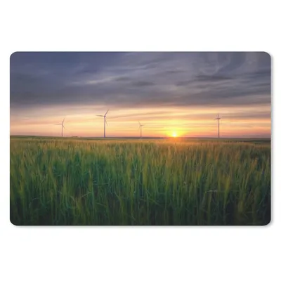 Produktbild von MuchoWow® Mauspad Mousepad Windmühle - Sonne - Gras 27x18 cm - Mousepads - Maus Mat - Pad - Mausunterlage - Büroartikel - Desk Matten