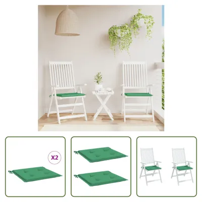 Produktbild von The Living Store Gartenstuhl-Kissen 2 Stk. Grün 50x50x3 cm Oxford-Gewebe