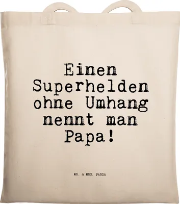 Produktbild von Mr. & Mrs. Panda Tote Bag Einen Superhelden ohne Umhang... - Transparent - Geschenk, totebag, Laptoptasche, Tragetasche, Männer, Sprüche, Mann, Bester Papa, Tasche, Uni