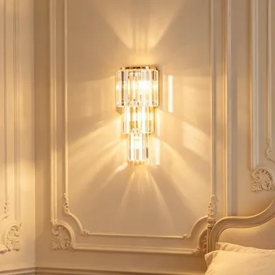 Produktbild von Vrygle Kristall Wandleuchte LED Gold: 3xE14, 3 Farbtemperaturen, Innenleuchte