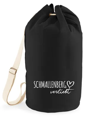 Produktbild von Huuraa Seesack Schmallenberg verliebt 20 Liter Black Baumwolle Rucksack Geschenkidee