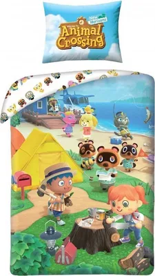 Obrázok produktu pre Obliečka na perinu Animal Crossing Happy Home - jednolôžková - 140 x 200 cm - bavlna