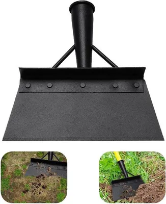 Produktbild von Gartenrechen 23cm Multifunktionaler Edelstahl-Gartenrechen Schwarz - Unkrautentferner und Schneeschleuder - Outdoor-Gerät für Pflanzenpflege
