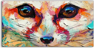 Produktbild von Coloray Canvas 100x50  Wandbild Leinwand Bilder Fuchs Porträt Malerei in mehrfarbig