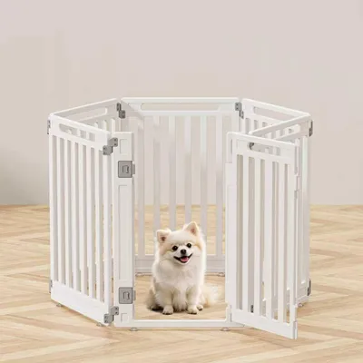 Immagine prodotto di Puppyren pieghevole - 112 x 97 x 80 cm - Metallo - Bianco - Per uso interno - Gabbia per cani