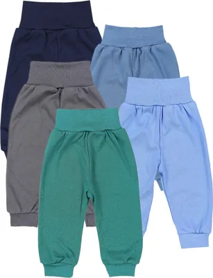 Image de TupTam Pompettes bébé unisexe, paquet de 5, en matériaux s OEKO-Tex Pantalons longs unisexes, couleur : vert foncé jeans bleu foncé graphite, taille : 56