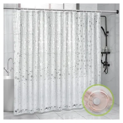 Produktbild von Duschvorhang Antischimmel 240x200cm Eva Wasserdicht Duschvorhänge mit 4 Bleiblöcke Unten 16 Duschvorhangringen Shower Curtains BadVorhang für Badewanne
