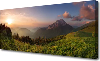 Produktbild von Tulup Leinwand-Bilder 125x50 Wandbild Canvas Kunstdruck Gebirge Wald Natur