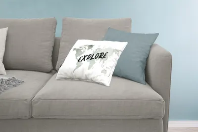 Produktbild von MuchoWow® Zierkissen Sofakissen Wohnzimmer Dekokissen 60x40 cm Weltkarte - Zitat - Aquarell - Kopfkissen - Polster mit Foto