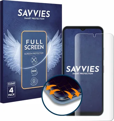 Produktbild von 4x Savvies Fullscreen Schutzfolie für Telekom T Phone 3 Displayschutz Folie Fullcover Klar Transparent