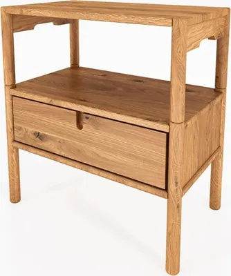 Produktbild von Nachttisch Zola 2 Wildeiche massiv 60x36x64 cm mit Schublade
