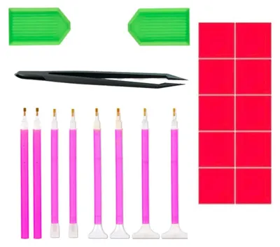 Image de 21 pièces : ensemble de stylos pour peinture diamant 5D, accessoires pour peinture diamant
