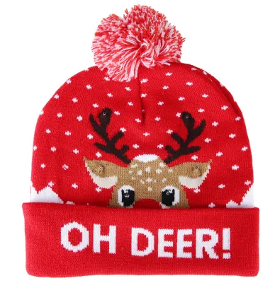 Image de Bonnet de Noël élégant et lumineux, tricoté pour la décoration, pour adultes et enfants, type 3
